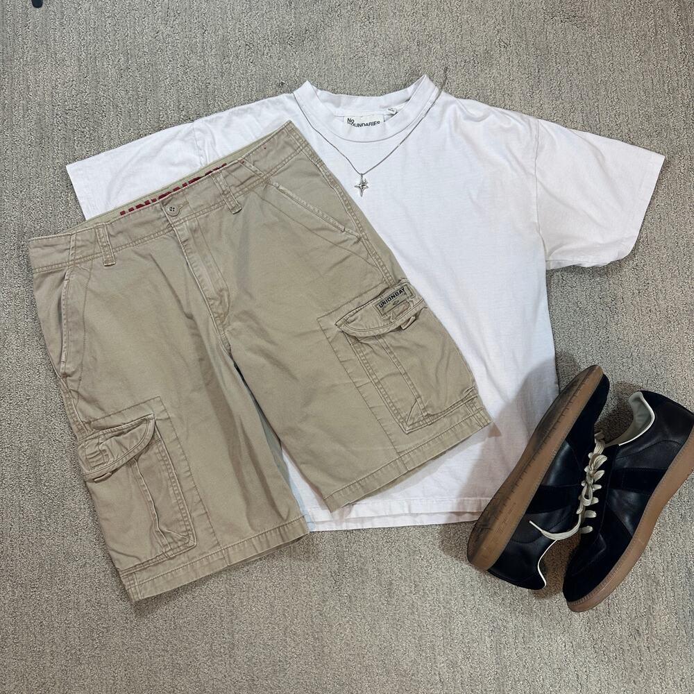 Tan Y2K Surf Style Union Bay Baggy Cargo Shorts